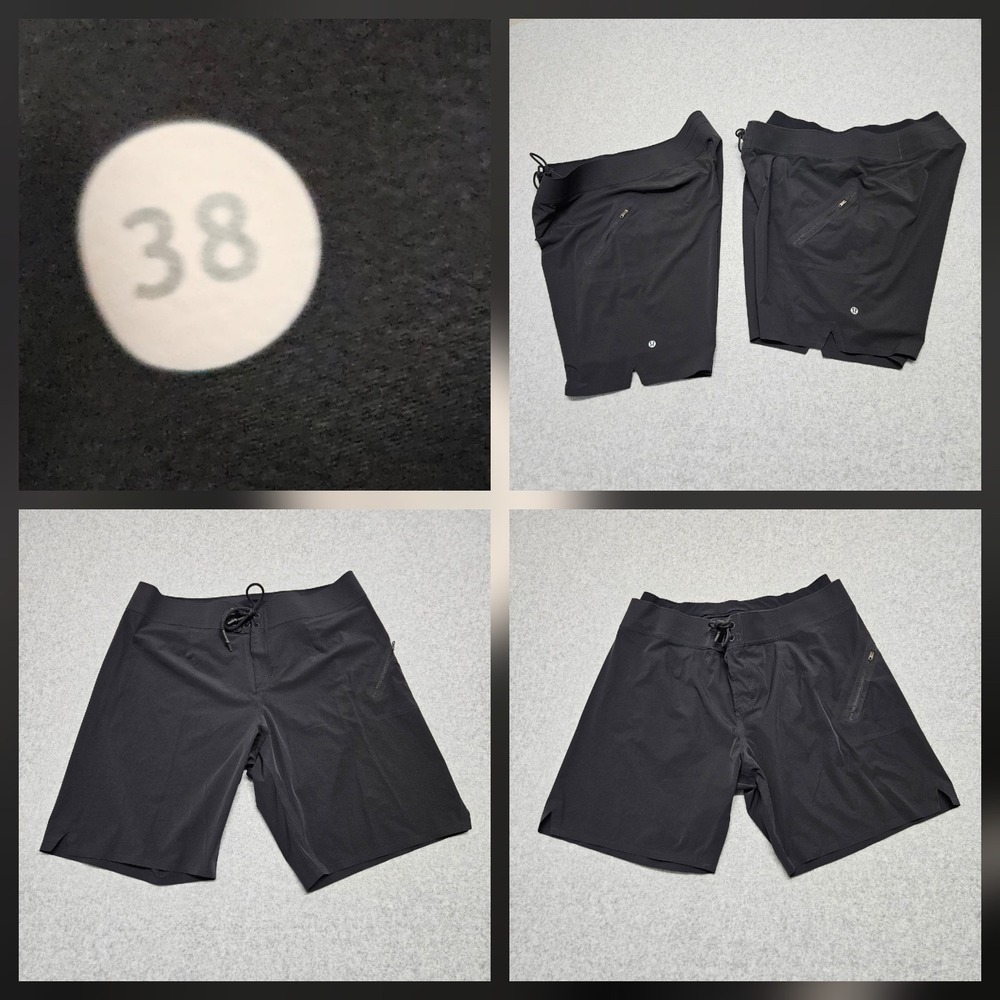 Lululemon Board Shorts Mens 38 Black 8" & 10" Lot Of 2 Swim Trunks